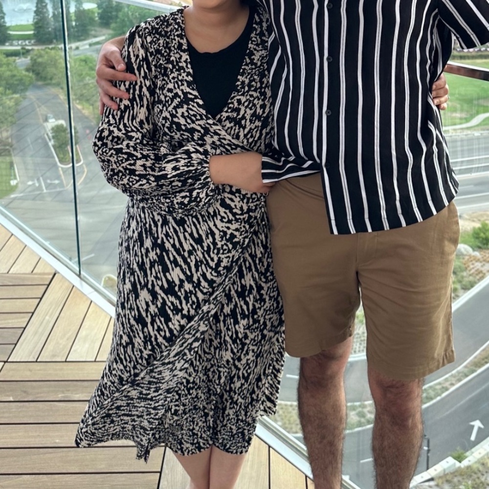 H&M black and white dress